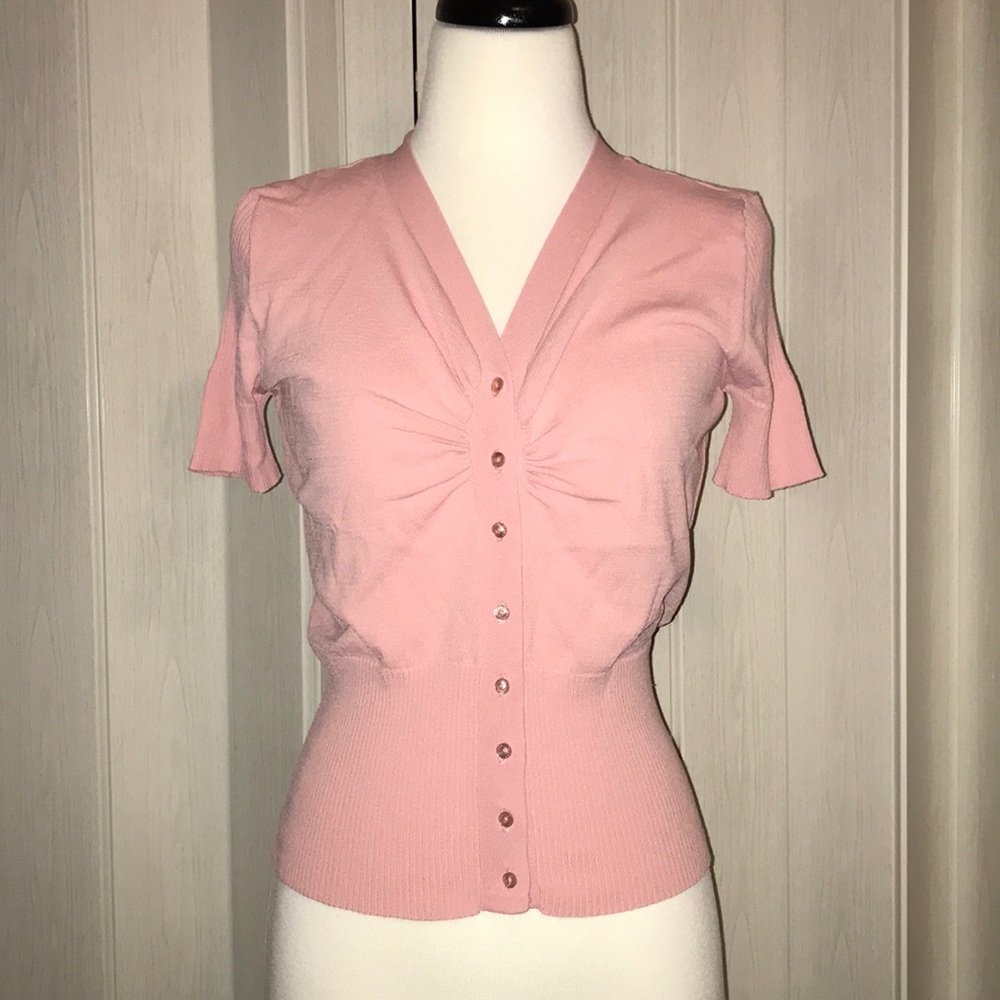 Women’s button up pastel pink cardigan